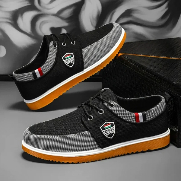 Zapatos de lona de verano para hombre, zapatos planos ligeros informales de malla transpirable, zapatos vulcanizados, zapatillas clásicas con cordones 2025 para hombre - Imagen 10