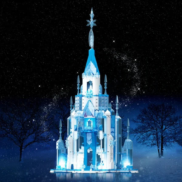 Modelo de bloques de construcción, conjunto de arquitectura, regalo de cumpleaños para niños y amigos, juguetes educativos de montaje para niñas y niños 732 Uds. Castillo mágico de hielo, - Imagen 2