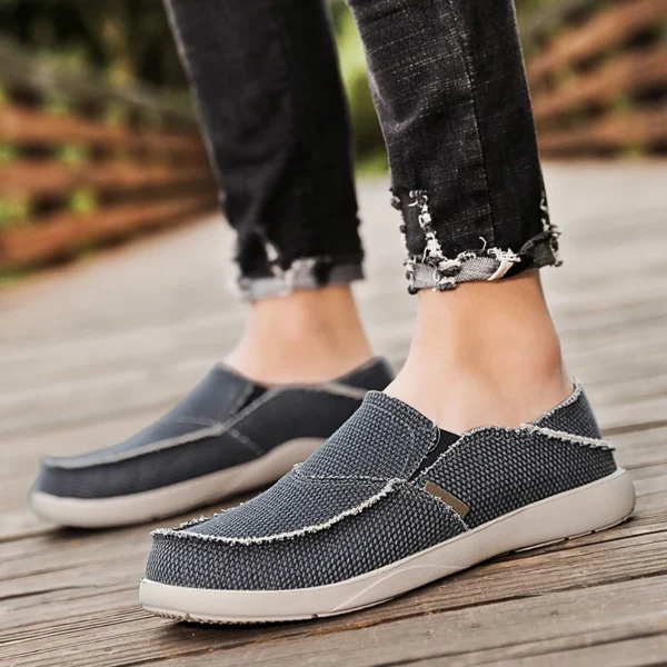 Zapatos casuales cómodos zapatos de lona ligeros para hombres Slip-On marca Nueva llegada Primavera Verano  moda mocasines planos zapatos - Imagen 6