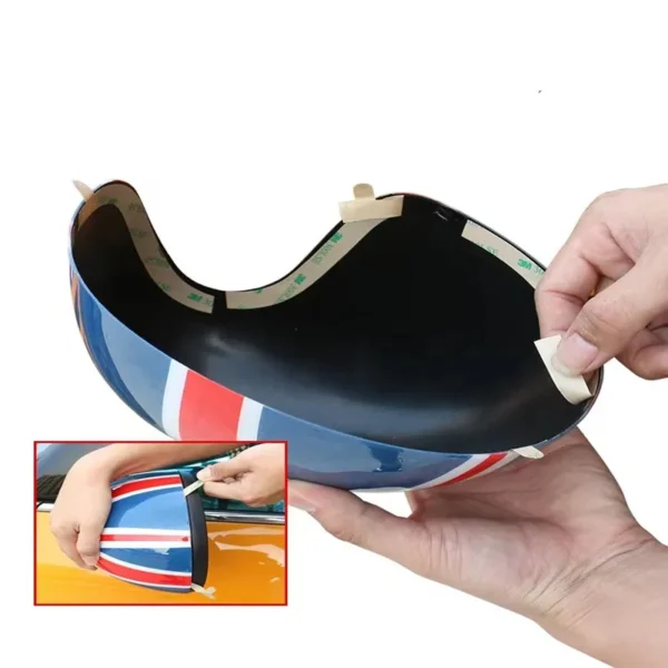 Cubiertas de espejo retrovisor exterior 2 unids/set la bandera negra carcasa del coche  para BMW MINI Cooper One S JCW F54 F55 F56 F57 F60 2015-2019 - Imagen 5
