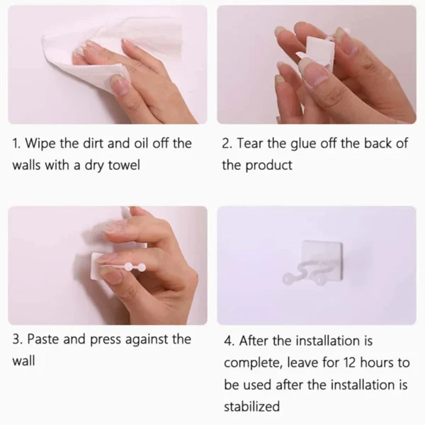 Clips de fijación para pared trepadora de plantas, Paquete de 10 Uds fijador de vid de ratán, gancho autoadhesivo, Clip Invisible para encuadernación de jardín, Clip adhesivo de pared - Imagen 4