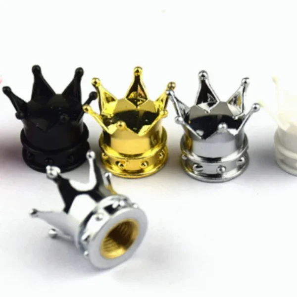 Tapas de válvula de corona universales para coche, cubierta de válvula de rueda impermeable a prueba de polvo, tapa de llanta de neumático de motocicleta y coche, tapa de válvula embellecedora de coche 4 Uds.
