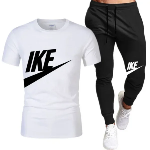 Conjuntos de verano para hombre, chándal coreano a la moda, camisetas de manga corta + pantalones cortos deportivos, traje informal para hombre, conjuntos para correr para hombre - Imagen 15
