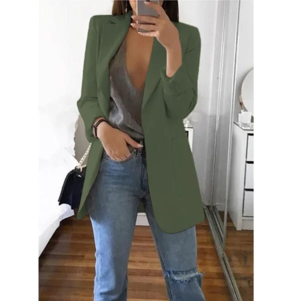 Traje informal de moda europea y americana, cárdigan ajustado con cuello tipo Polo, abrigo de mujer con temperamento, primavera y otoño 2024 - Imagen 9