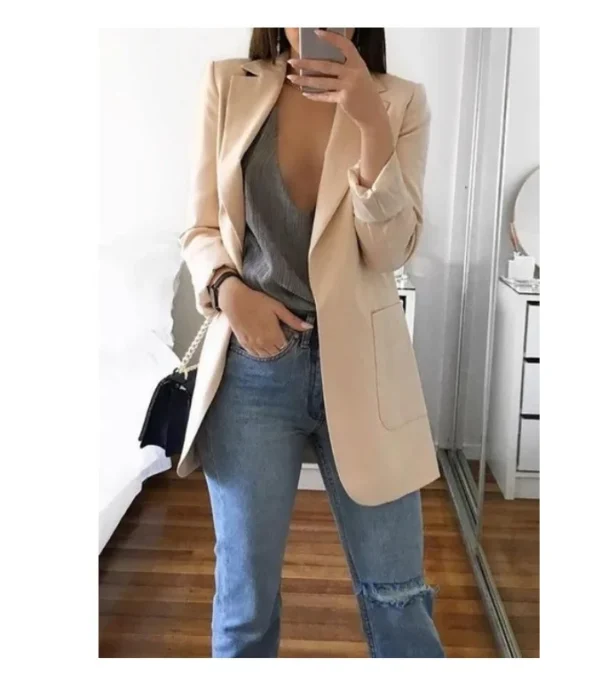 Traje informal de moda europea y americana, cárdigan ajustado con cuello tipo Polo, abrigo de mujer con temperamento, primavera y otoño 2024 - Imagen 17