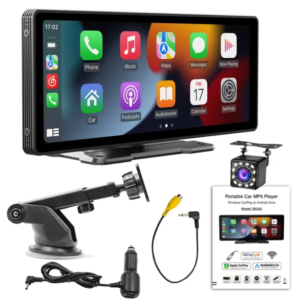BQCC Universal Pantalla de 10,26 pulgadas Radio de coche Multimedia WIFI Reproductor de vídeo Pantalla Carplay inalámbrica para Apple o Android - Imagen 7