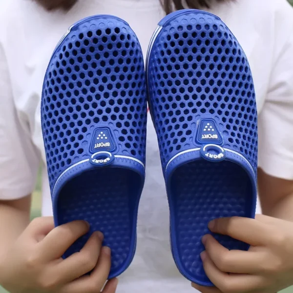 Zapatillas transpirables para hombre, sandalias con agujeros Baotou para exteriores, chanclas de playa, chanclas informales para hombre, sandalias con plataforma - Imagen 7