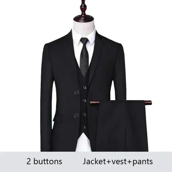 Trajes de boda para hombre, conjunto de 3 piezas, 2 trajes, chaquetas elegantes de alta calidad, chaleco, pantalones, Blazers, ropa Formal clásica de lujo 2024 - Imagen 18