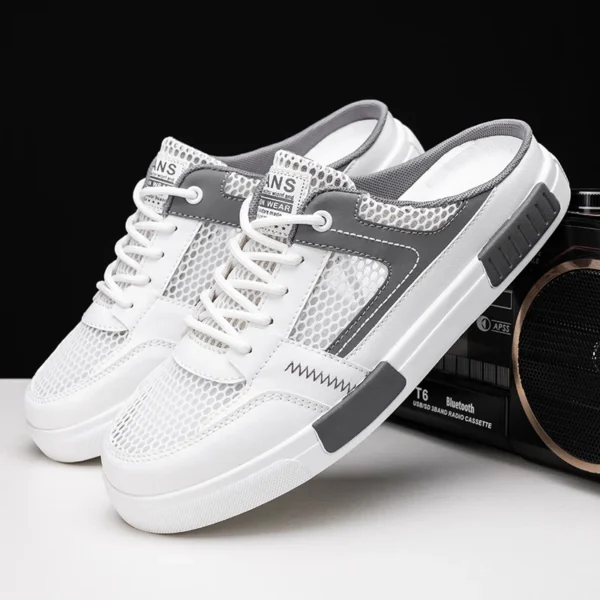 Zapatillas de malla de gran tamaño para hombre, zapatos perezosos de alta calidad para exteriores, zapatos casuales deportivos, sandalias transpirables huecas de moda de verano - Imagen 8