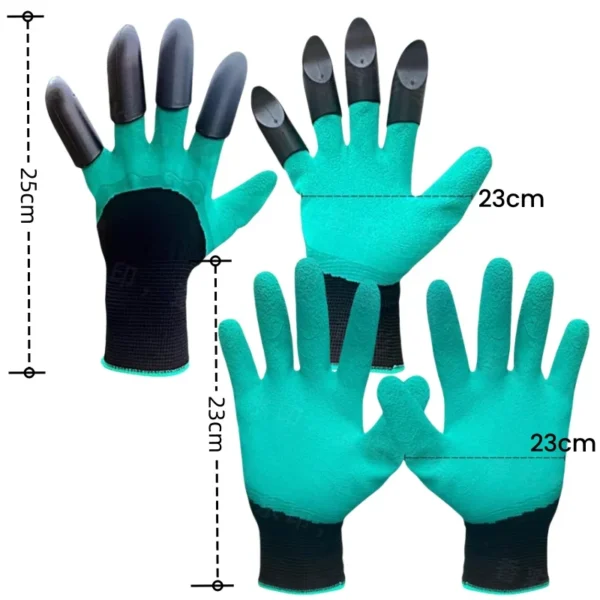 Guantes hortícolas con garras, guantes de excavación para jardín, vegetales, flores, jardín, plantación, guantes protectores de látex resistentes a puñaladas - Imagen 2