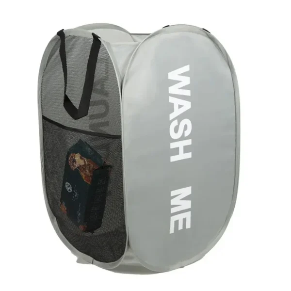Cesta de lavandería sencilla y plegable duradera, organizador de almacenamiento de juguetes y ropa lavable grande, accesorios de baño transpirables de malla de moda - Imagen 9
