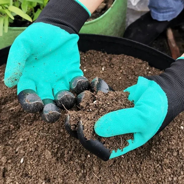 Guantes hortícolas con garras, guantes de excavación para jardín, vegetales, flores, jardín, plantación, guantes protectores de látex resistentes a puñaladas - Imagen 6