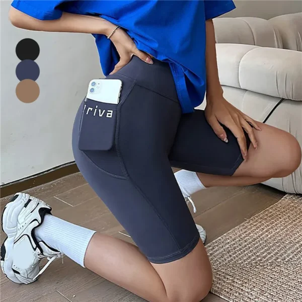 Pantalones cortos deportivos de Yoga para mujer, pantalones cortos de Fitness de cintura alta, ropa de calle informal, pantalones cortos ajustados para mujer, pantalones de entrenamiento - Imagen 2
