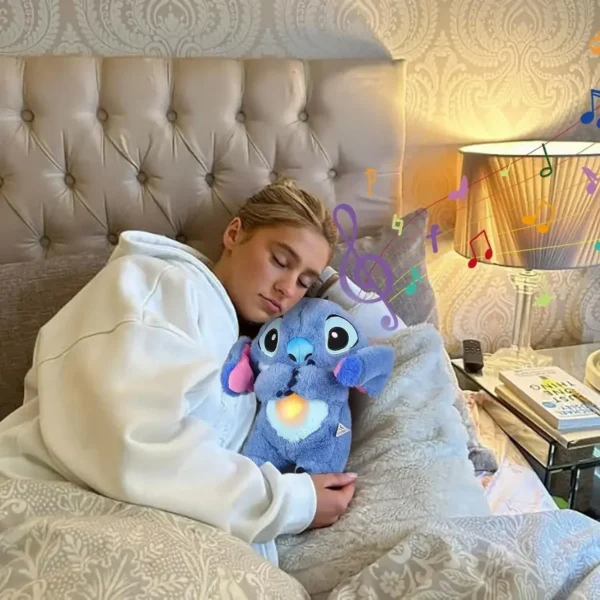 Muñeco de peluche de Disney, juguete de punto, oso de peluche para dormir, música relajante, compañero de juegos, juguete de peluche ligero Kawaii para niños, regalo para niños - Imagen 3