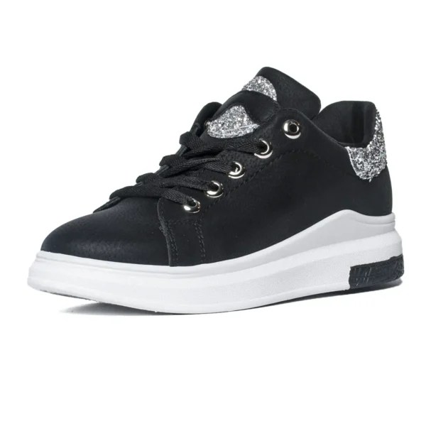 Zapatos de mujer, zapatillas de deporte, zapatos casuales suaves y cómodos, zapatos planos de moda para mujer, zapatos femeninos de PU - Imagen 7