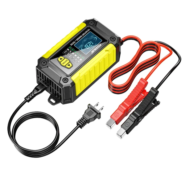 Cargador y probador de batería de coche 2 en 1, 12V, 6A, pantalla LCD de 1,9 ", mantenimiento de batería inteligente de plomo y ácido AGM LiFePO4 para motocicleta y camión - Imagen 11