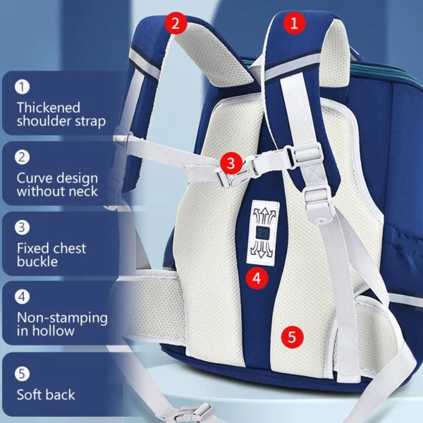 Mochila de escuela primaria de estilo británico, mochila ligera para niño, mochila de escuela primaria, bolso para niños para niñas, protección de la columna vertebral para niños - Imagen 3