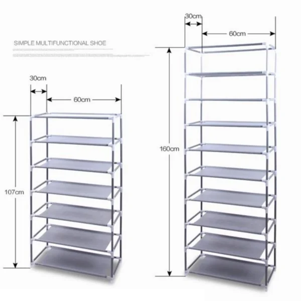 Zapatero multicapa organizador de tela no tejida, soporte para pasillo, entrada, armario ahorrador de espacio, muebles para el hogar, estante a prueba de polvo - Imagen 6