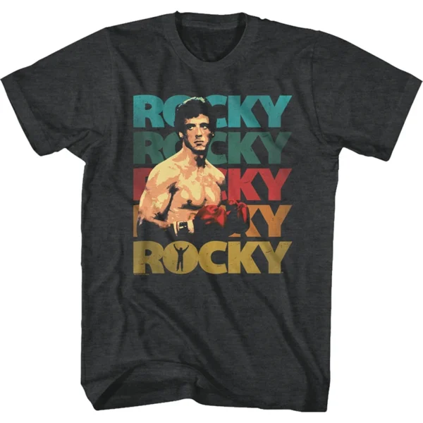 Camiseta de los hombres de alta calidad Slim Fit hombres de manga corta 1976 Hollywood Classic Rocky Stallone Stallone película conjunta estilo Retro - Imagen 11