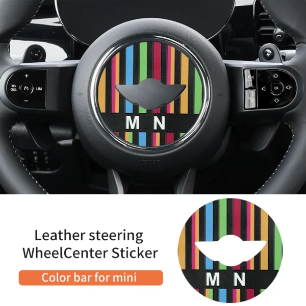 Pegatina para volante de coche, pegatinas de cuero PU para Mini Cooper R55 R56 R57 R60 R50 R52 R53 F56 F54 F60, accesorios interiores para coche - Imagen 7