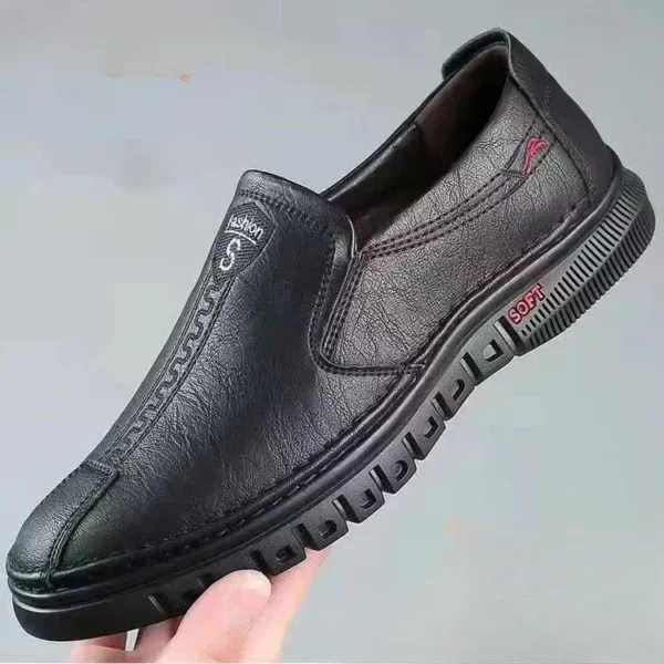 Zapatos de hombre, cómodos zapatos de cuero sintético a la moda, suela suave, superficie suave, zapatos de cuero antideslizantes para hombre - Imagen 6