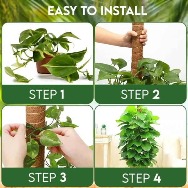 Poste de musgo hecho a mano extensible para plantas, varilla trepadora, poste de plantas para plantas trepadoras, palo de musgo hecho a mano Real F - Imagen 2