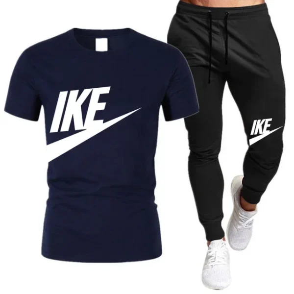 Conjuntos de verano para hombre, chándal coreano a la moda, camisetas de manga corta + pantalones cortos deportivos, traje informal para hombre, conjuntos para correr para hombre - Imagen 12