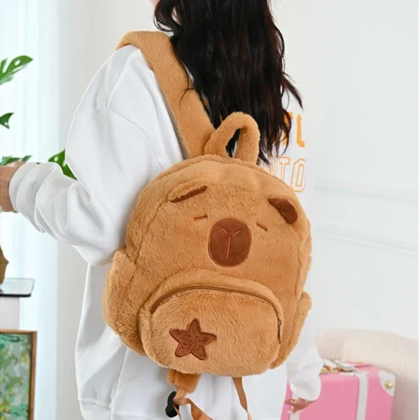Muñeca de peluche Kawaii, mochila de felpa de capibara, bolso para niños, bolso de hombro de juguete, Mini mochila, bolsos, regalos para novia - Imagen 6