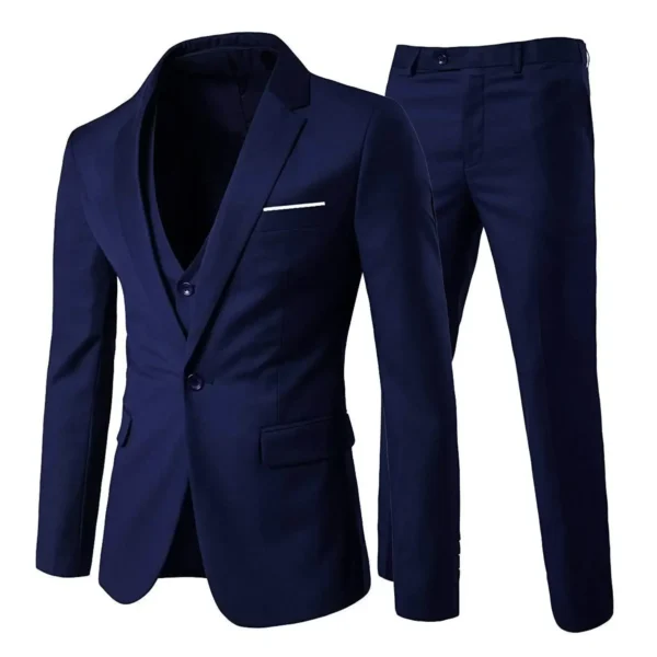 Trajes elegantes para hombre para boda, 3 piezas, 2 conjuntos de chaquetas, chaleco, pantalones, Blazers de lujo, traje clásico ajustado, traje Formal completo 2024 - Imagen 7
