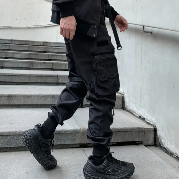 Ropa técnica táctica con cintas multibolsillos para hombre, pantalones Cargo Harajuku Punk Hip Hop, pantalones para correr, ropa de calle informal - Imagen 4