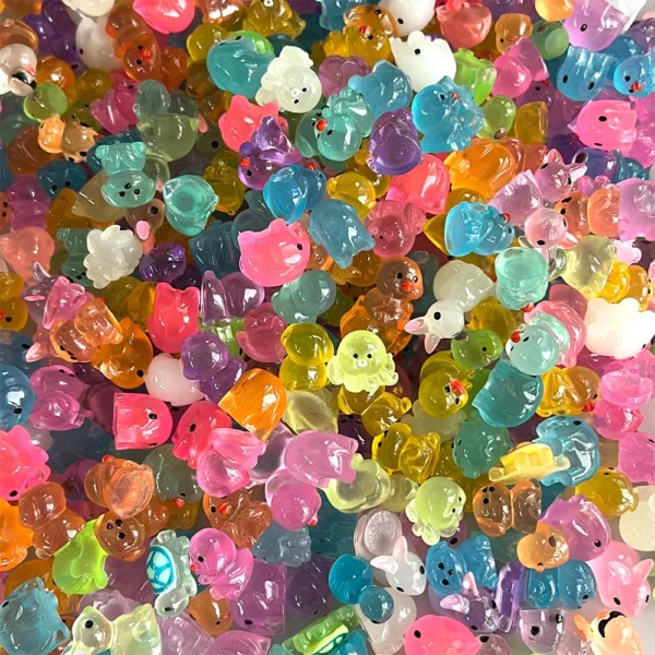 Mini animales luminosos de resina, incluidos pequeños patos brillantes, perfectos para decorar jardines de hadas, acuarios y casas de muñecas - Imagen 5