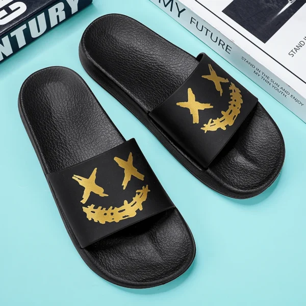 Zapatillas para hombres desgastadas externamente verano chanclas de moda baño antideslizante interior y hogar sandalias - Imagen 6