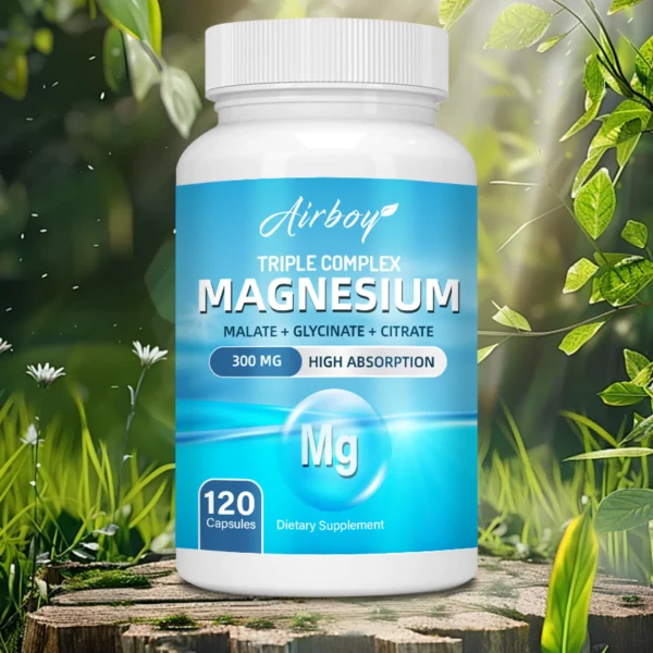 Complejo triple de magnesio: apoya la salud muscular, del hueso, de las articulaciones y del sueño, alivio del estrés y la ansiedad - 120 cápsulas - Imagen 3