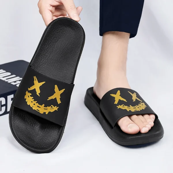 Zapatillas para hombres desgastadas externamente verano chanclas de moda baño antideslizante interior y hogar sandalias - Imagen 5