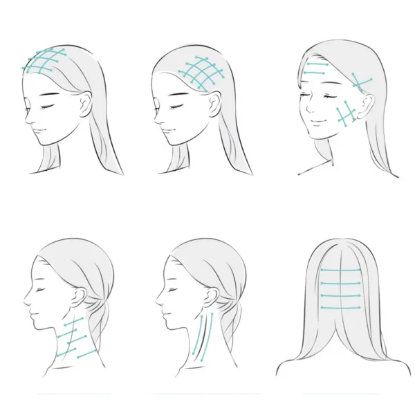 Cepillo de Fascia para masaje del cuero cabelludo, peine masajeador para la cabeza, alivia el estrés, Estimulador cerebral, migraña, insomnio, liberación, masajeador, alivia el dolor de cabeza - Imagen 4