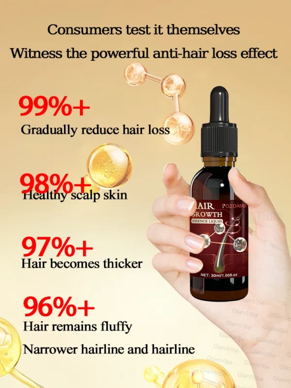 Peine de masaje con aceite esencial para el cabello, aplicador + esencia, acelera el crecimiento del cabello, cabello grueso en 5 días - Imagen 5