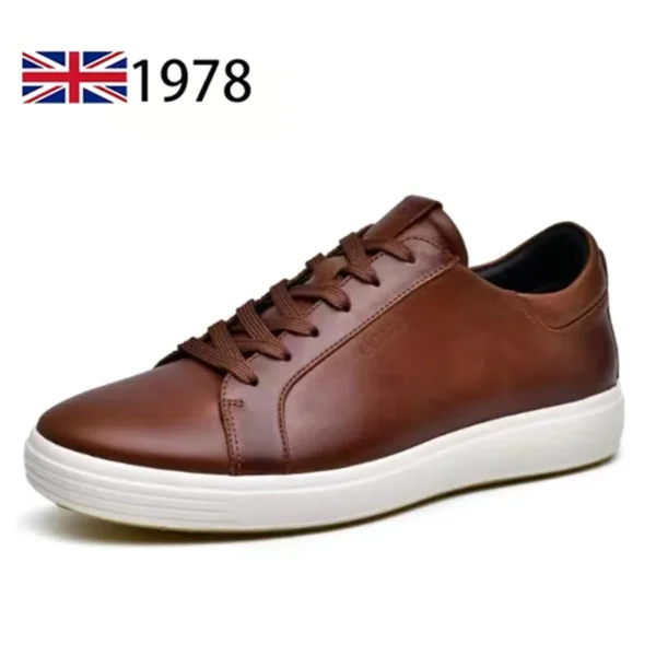 Zapatos de cuero genuino de alta gama para hombres, zapatillas de negocios de tendencia suave, zapatos deportivos de moda para hombres