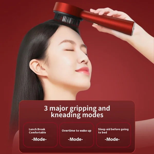 Cepillo eléctrico para el crecimiento del cabello con máquina de luz infrarroja, masaje del cuero cabelludo del punto de acupuntura, ejercicio antipérdida de cabello, peines para depurar el cabello - Imagen 4