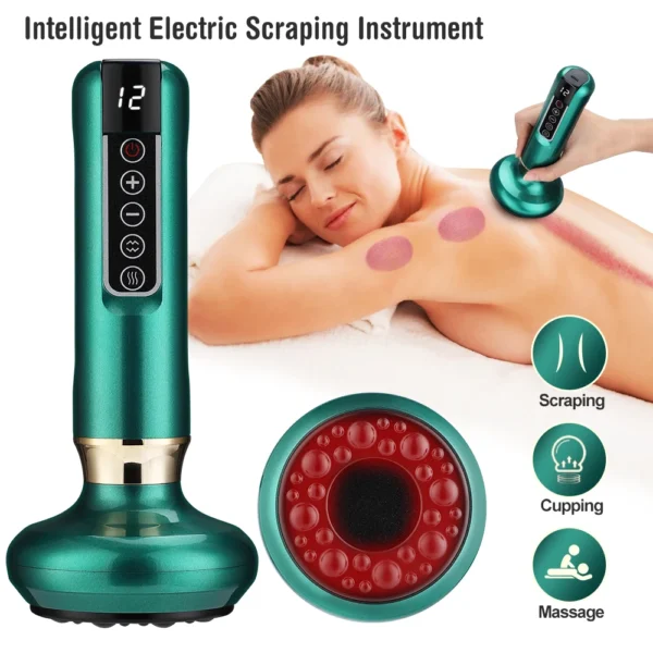 Electric Cupping Massager Vacuum Suction Cup GuaSha Anti Cellulite Beauty Health Scraping Infrared Heat Body Slimming Massage - Imagen 4