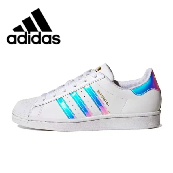 Adidas Originals Superstar oro blanco Low-top clásico Casual hombres mujeres zapatos de skate FX7483 - Imagen 7