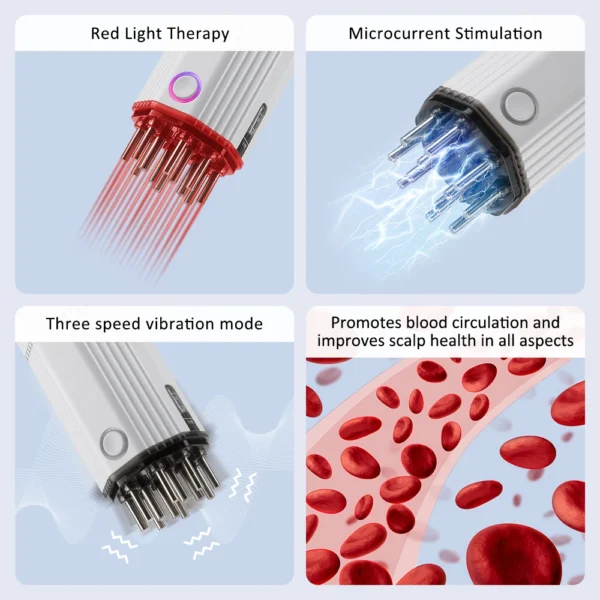 Aplicador de cabello Visual eléctrico, masajeador del cuero cabelludo, 60Ml, EMS, tratamiento de luz roja, aplicador de crecimiento, masaje de cabeza, relajación del crecimiento del cabello - Imagen 4