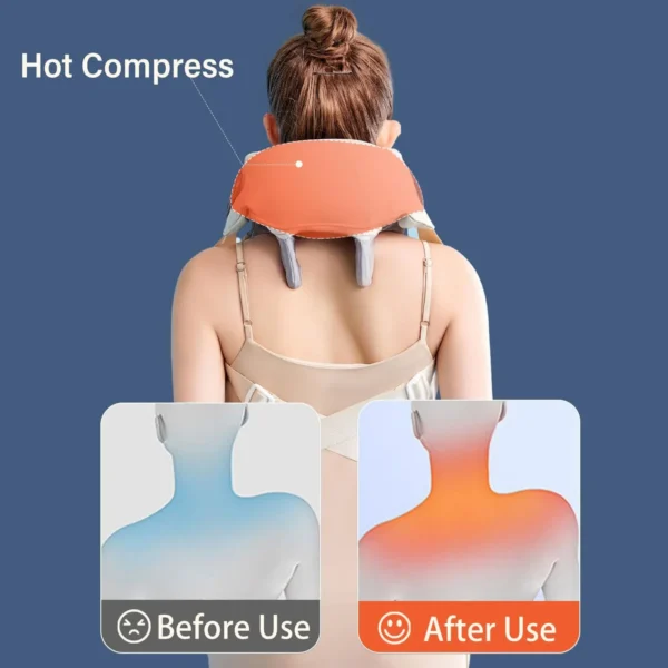 Masajeador de cuello y hombros, masajeadores de espalda Shiatsu de tejido profundo con calor para aliviar el dolor, amasado eléctrico, masaje muscular para apretar - Imagen 4