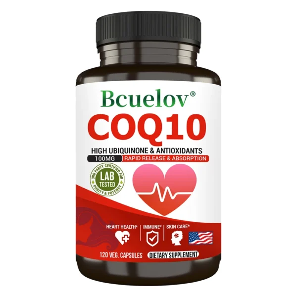 Cápsulas de coenzima Q-10 - Antioxidante natural, cápsulas de CoQ10 de 100 mg - Salud cardiovascular, Salud inmunológica, Cuidado de la piel - Imagen 7