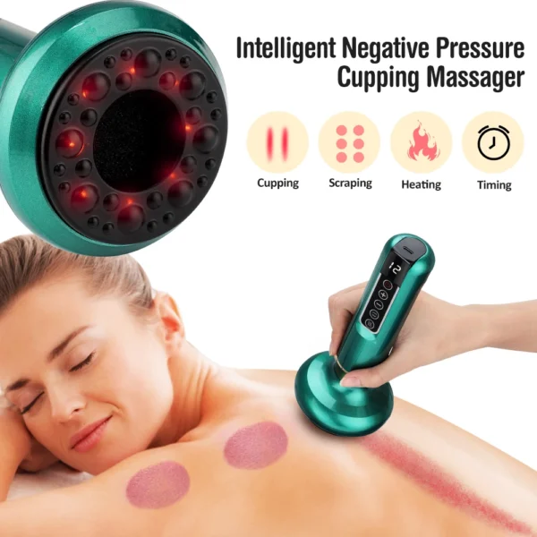 Electric Cupping Massager Vacuum Suction Cup GuaSha Anti Cellulite Beauty Health Scraping Infrared Heat Body Slimming Massage - Imagen 3
