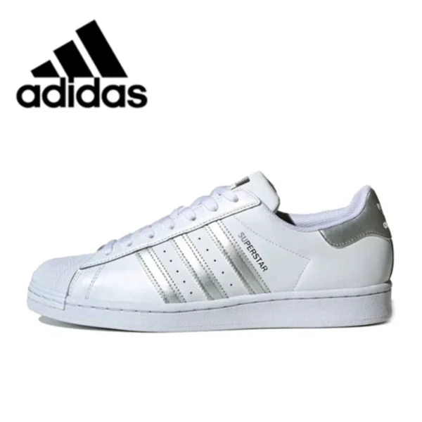 Adidas Originals Superstar oro blanco Low-top clásico Casual hombres mujeres zapatos de skate FX7483 - Imagen 11