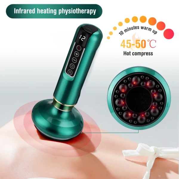 Electric Cupping Massager Vacuum Suction Cup GuaSha Anti Cellulite Beauty Health Scraping Infrared Heat Body Slimming Massage - Imagen 2