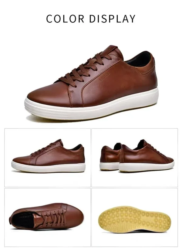 Zapatos de cuero genuino de alta gama para hombres, zapatillas de negocios de tendencia suave, zapatos deportivos de moda para hombres - Imagen 5