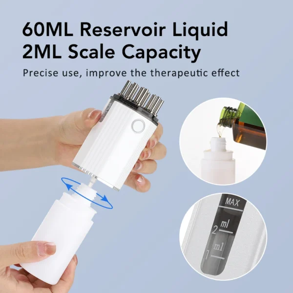 Aplicador de cabello Visual eléctrico, masajeador del cuero cabelludo, 60Ml, EMS, tratamiento de luz roja, aplicador de crecimiento, masaje de cabeza, relajación del crecimiento del cabello - Imagen 5
