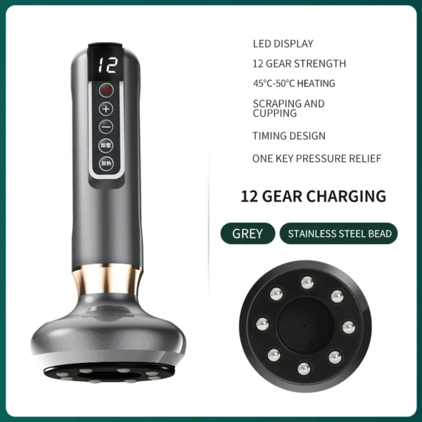 Electric Cupping Massager Vacuum Suction Cup GuaSha Anti Cellulite Beauty Health Scraping Infrared Heat Body Slimming Massage - Imagen 7