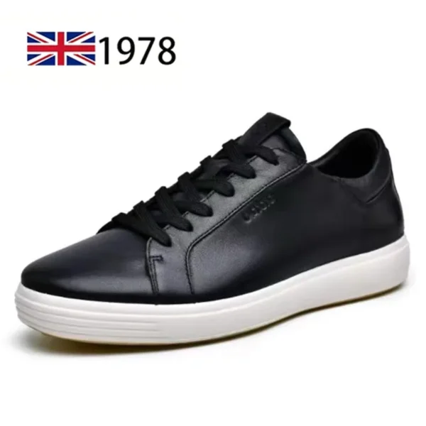 Zapatos de cuero genuino de alta gama para hombres, zapatillas de negocios de tendencia suave, zapatos deportivos de moda para hombres - Imagen 3
